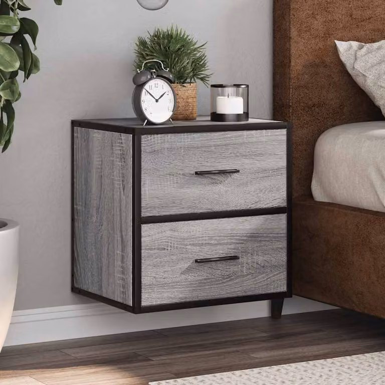 Comodino a muro vidaXL Grigio Sonoma L: 40 cm, P: 31 cm, H: 39,5 cm