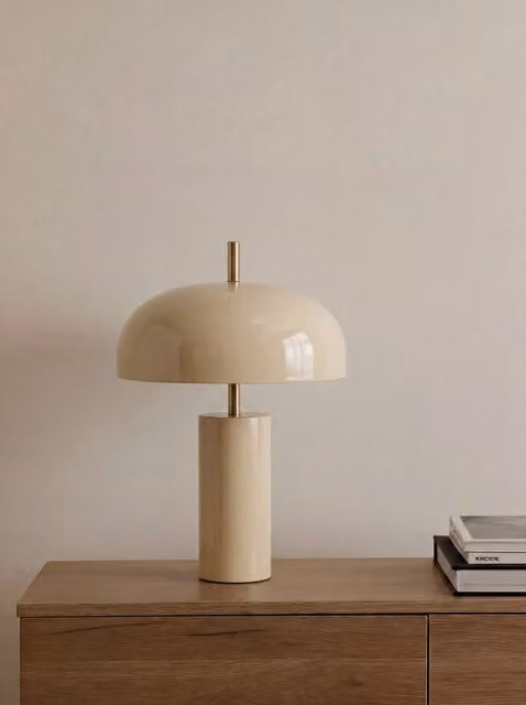 Lampada da tavolo Gabs Kenay Home beige in ceramica e metallo
