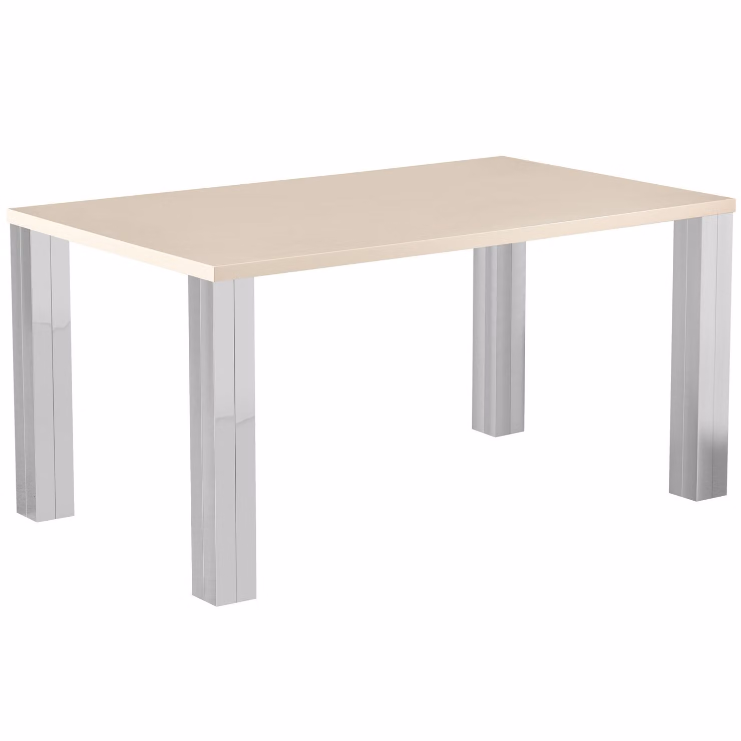Casa Dolce DONATO, 150x90x75 cm, mobili per sala da pranzo, piano beige, struttura in metallo cromato, portata 130 kg