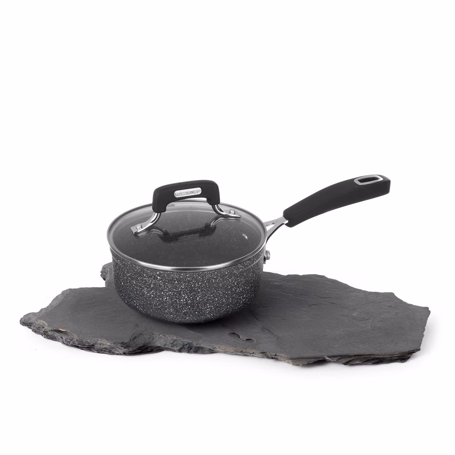 Casseruola Kasanova New Petra Dark con rivestimento antiaderente, colore nero e grigio, diametro 16 cm – 2