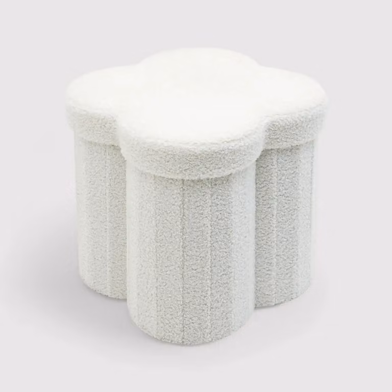 Sufra - Pouf contenitore bianco per cameretta a tema nuvola