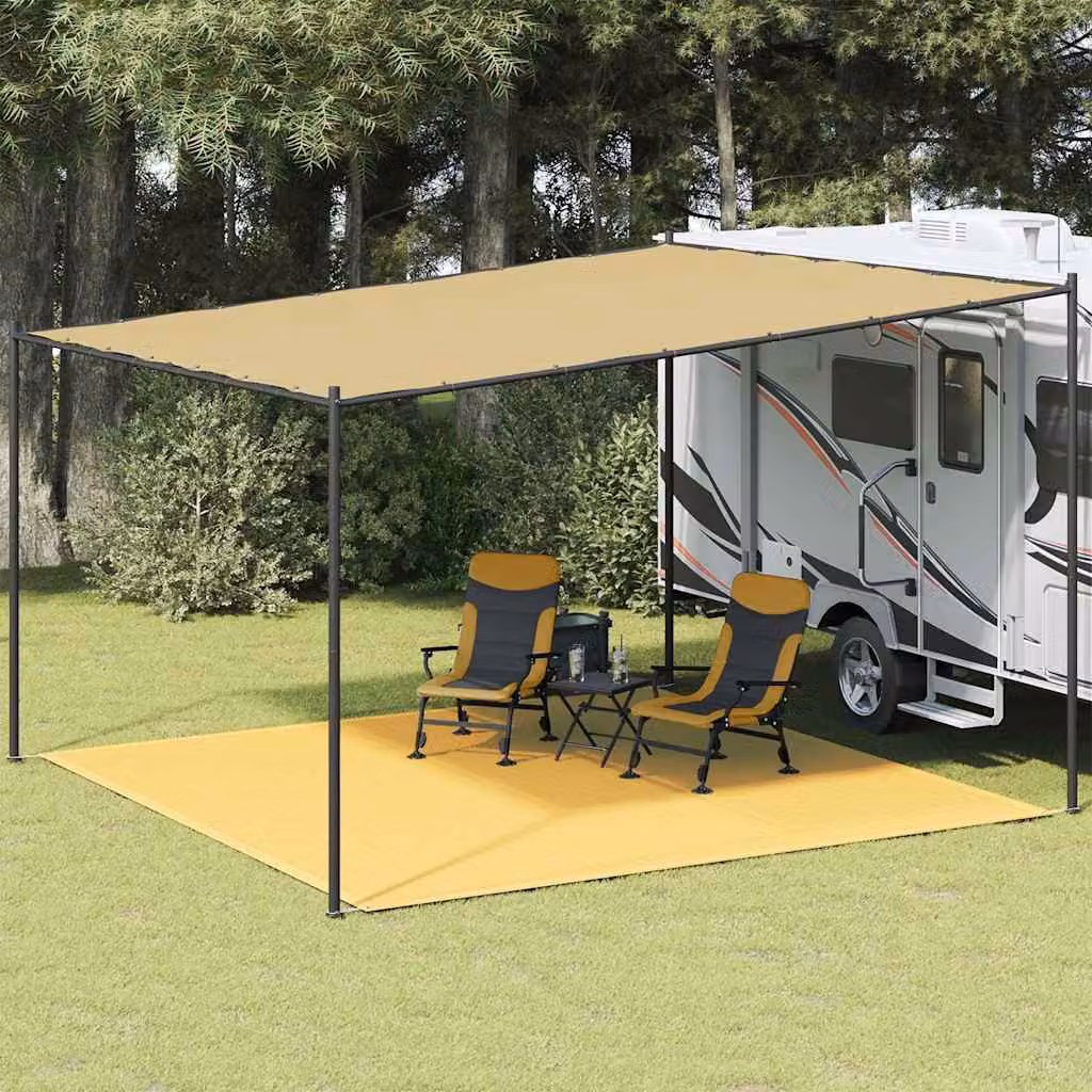 vidaXL Tappeto da tenda beige per giardino e terrazzo, L 400 x L 400 cm