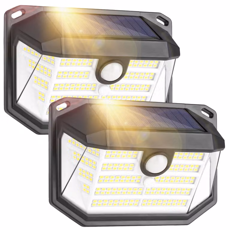 Lampada solare da esterno con 230 LED, grado di protezione IP65, 3 modalità, sensore di movimento PIR