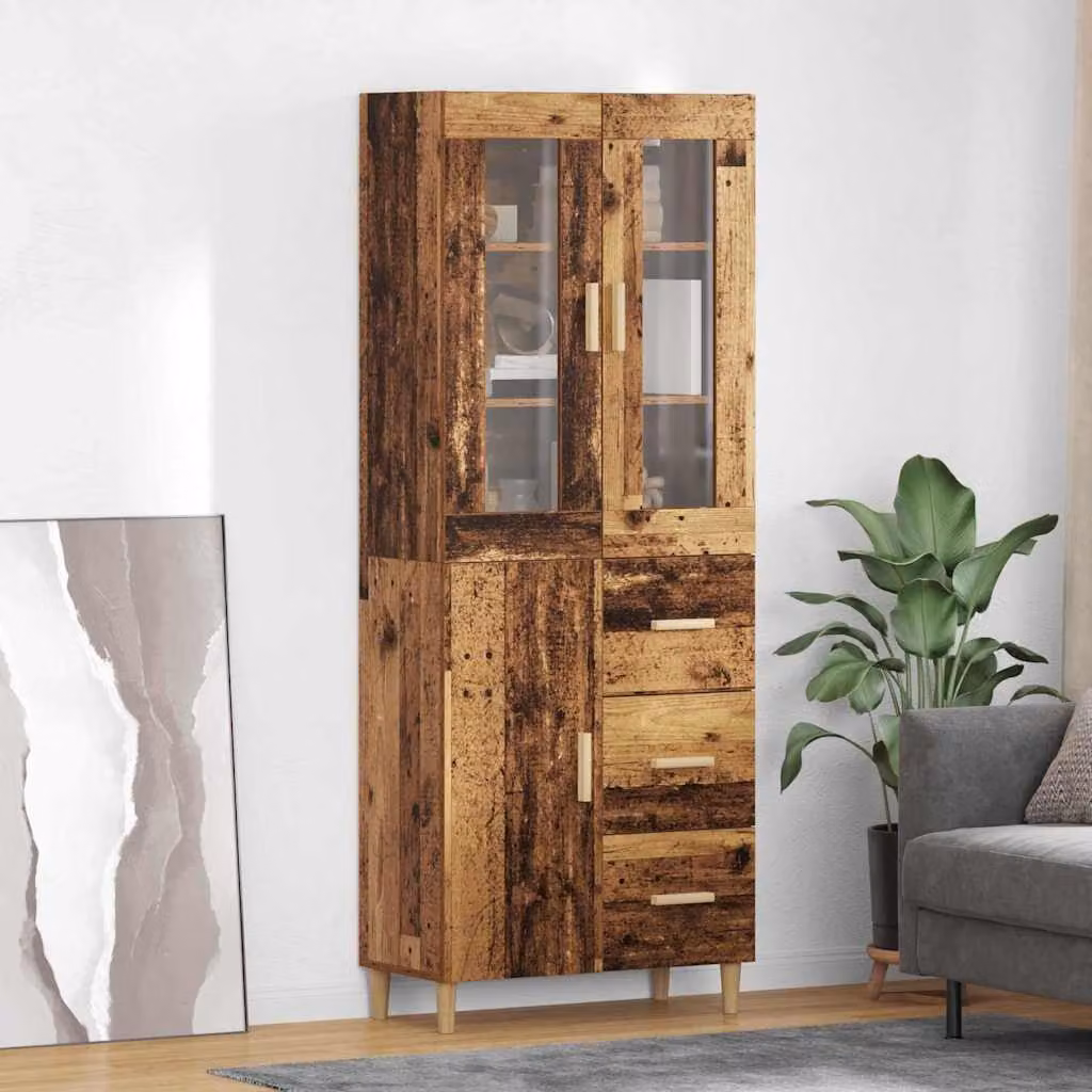 Credenza moderna vidaXL in legno ingegnerizzato color marrone L/P/H: 34,5 x 34 x 180 cm
