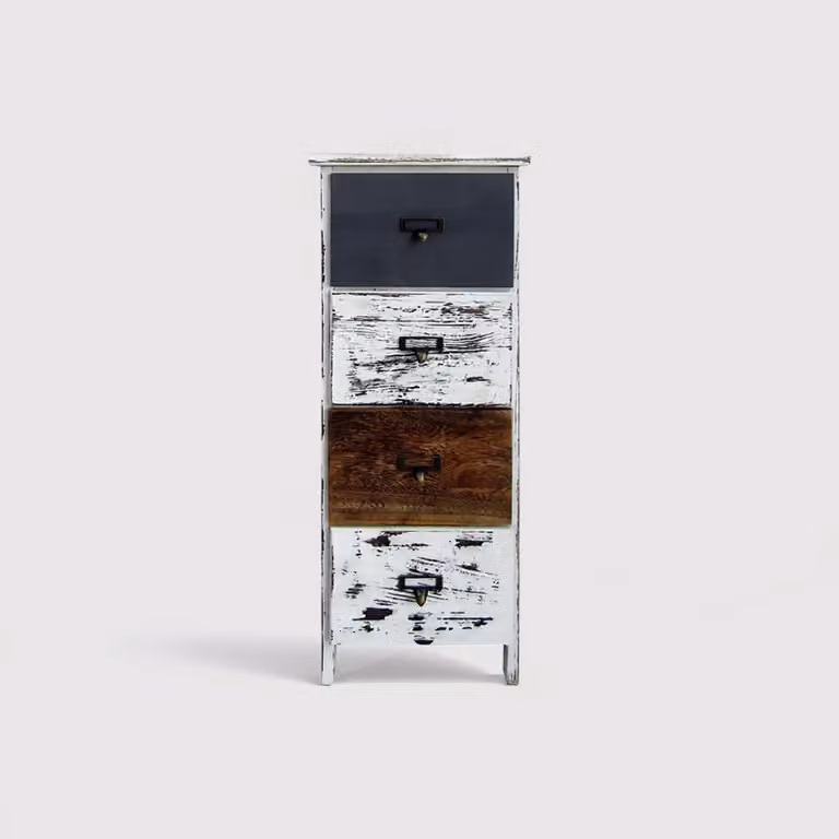 Delonix - Piccola cassettiera in tinta anticata con 4 cassetti