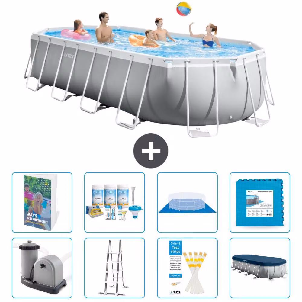 Piscina fuori terra ovale "Prism Frame" - 610x305x122 cm - 7 pezzi - Modello S536