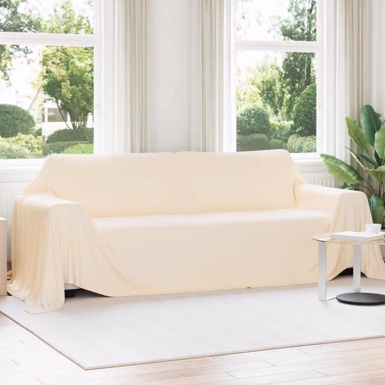 Set di 6 coperte in pile morbido vidaXL, colore beige, L: 350 cm, P: 270 cm