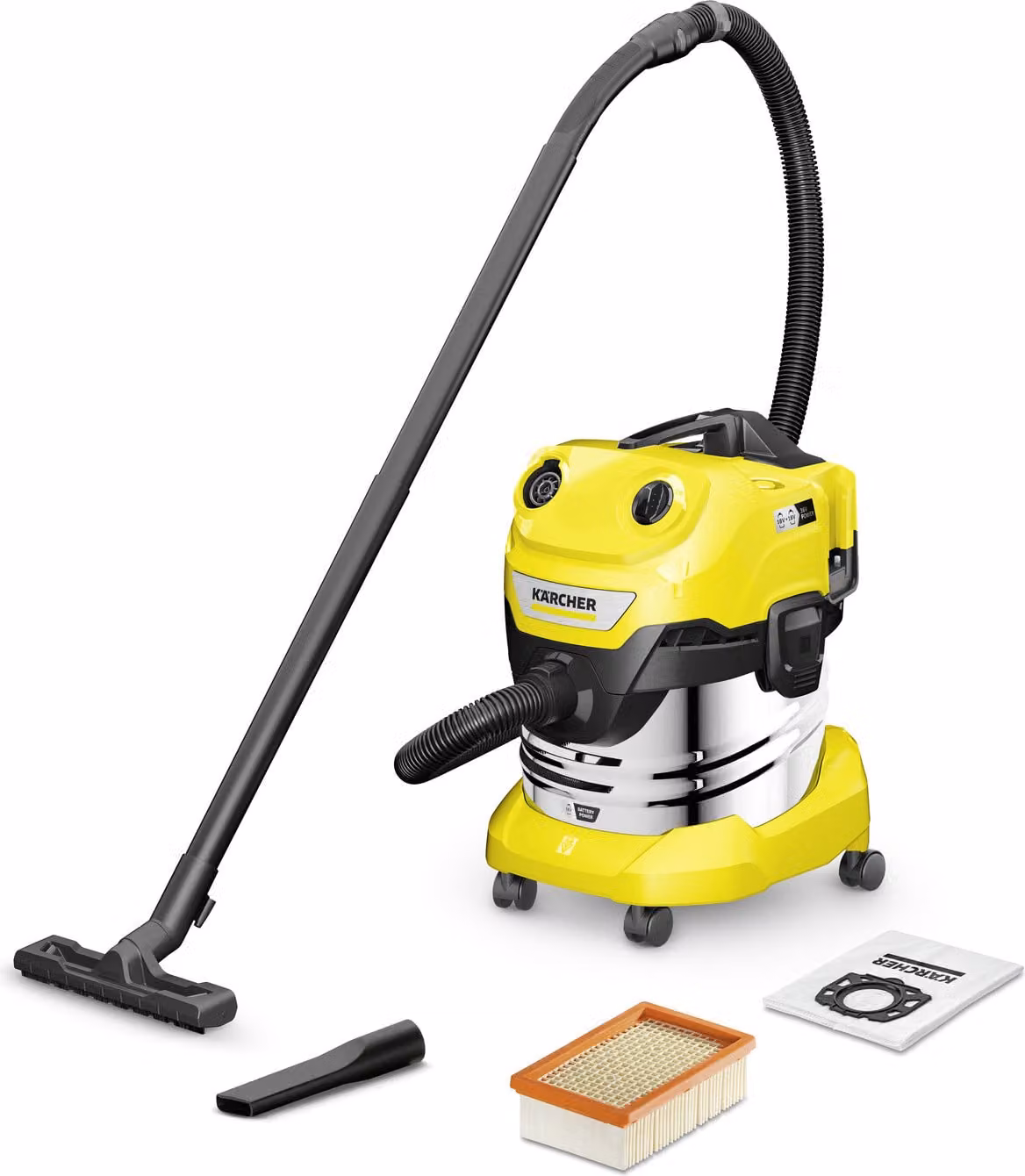 Kärcher WD 4-18 S Dual V-20/22 1.628-625.0 Aspiratore a batteria a umido/asciutto 20 l