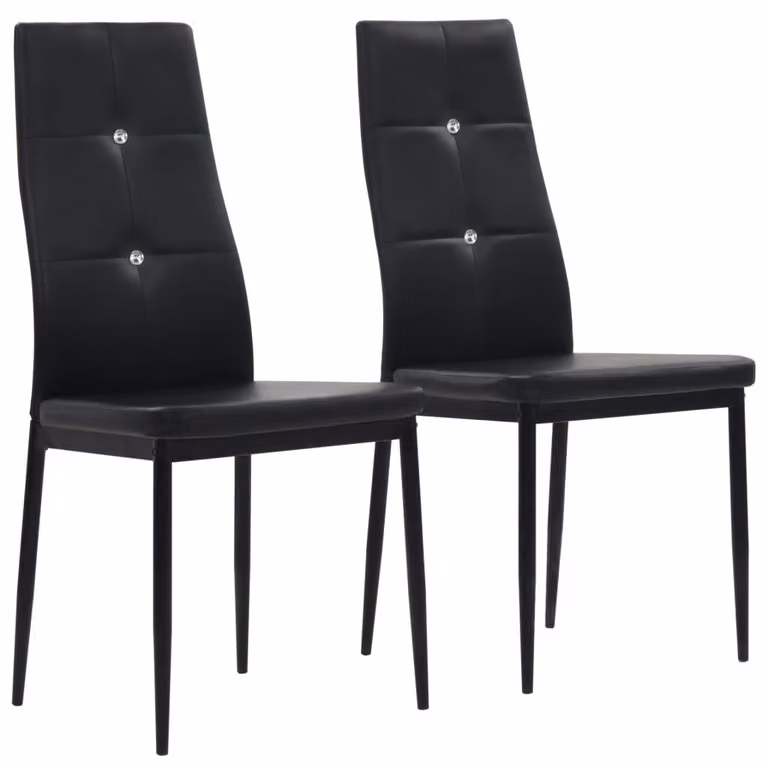 vidaXL Sedie per sala da pranzo 2 pezzi in Pelle finta nera