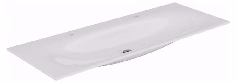 Lavabo doppio in Vetroceramica Keuco Edition 11 1405 x 538 mm per rubinetteria a 1 foro - bianco - 31160311402