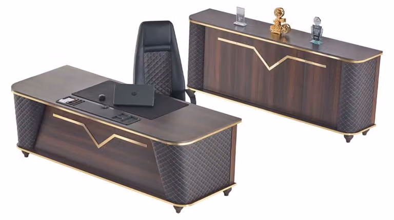 Komplett Schreibtisch Bürostuhl Sideboard Braun Schwarz Arbeitszimmer