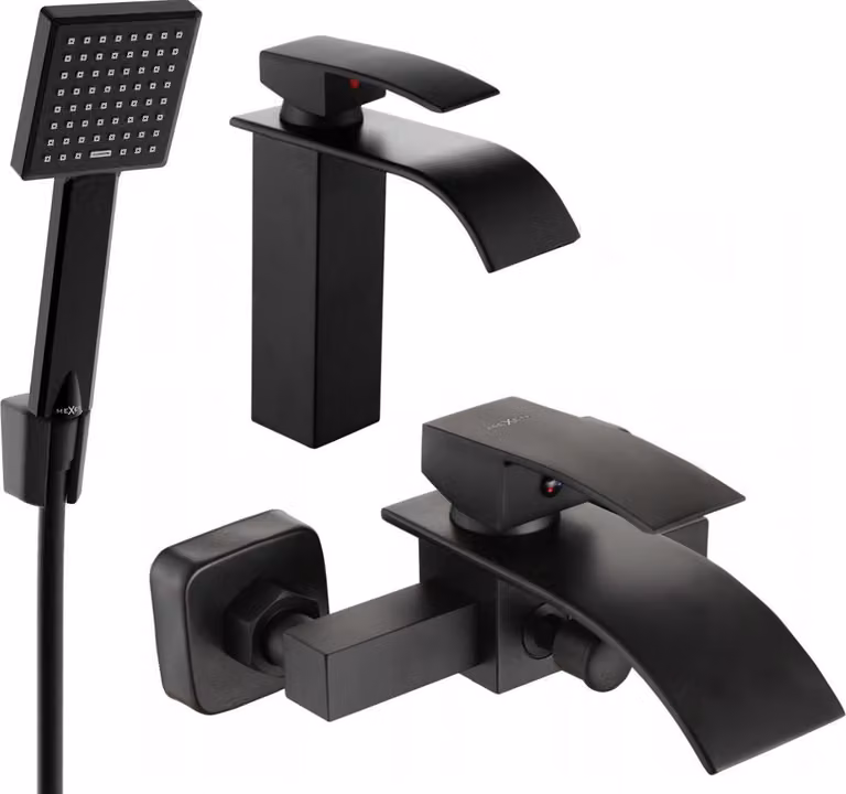 Mexen Aries R45 set da bagno, nero - 744803R45-70