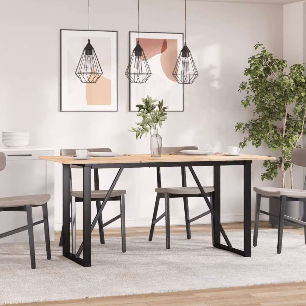 vidaXL Telaio Gambe a X per Tavolo da Pranzo in Acciaio Verniciato Nero, L 120 cm x P 60 cm x H 73 cm