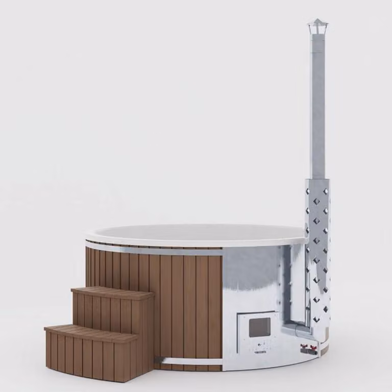 Casa Padrino giardino esterno 4-6 persone idromassaggio marrone / argento Ø 225 cm