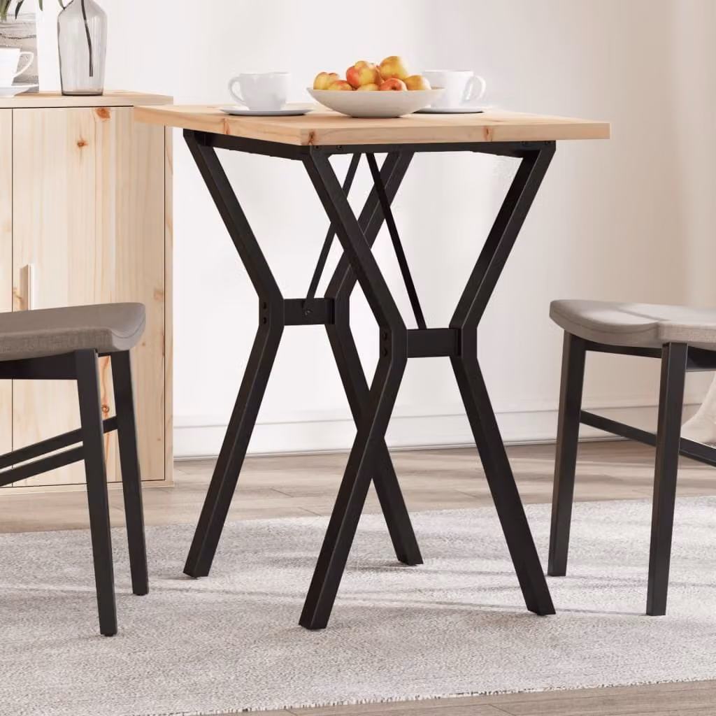 Maison Exclusive - Tavolo da Pranzo Telaio a Y 80x50x75,5 cm Legno Pino e Acciaio