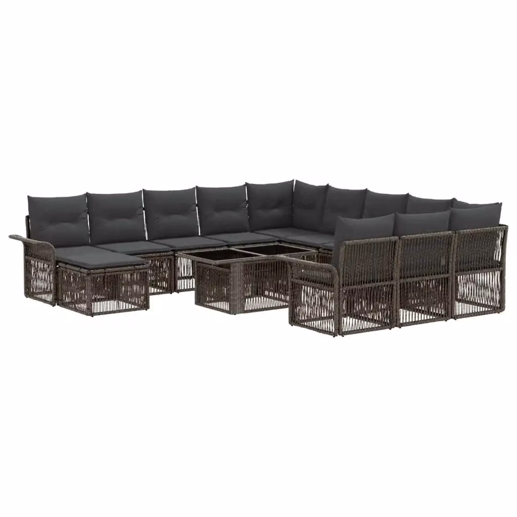 Set Divano da Giardino a Forma di U vidaXL in Polyrattan Grigio e Antracite con Tavolino e Ottoman – 2