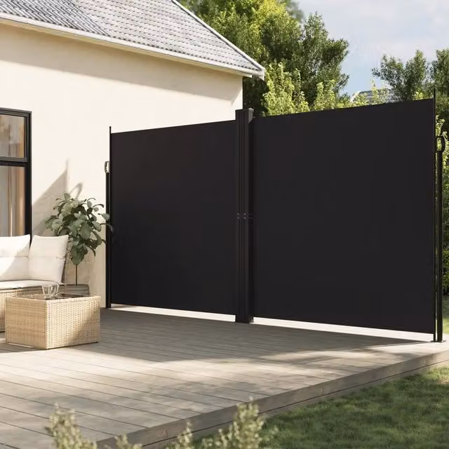 Tenda da Sole Laterale Retrattile Videx Nera in Poliestere e Acciaio L: 600 cm, H: 200 cm – 1