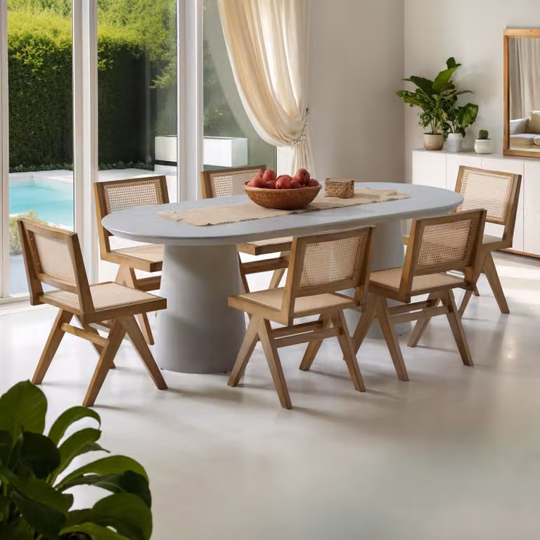 Sedia in legno stile boho color rovere chiaro e beige TecTake GmbH