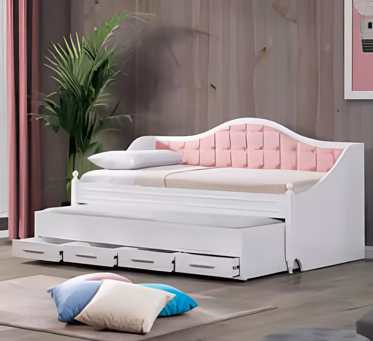 Letto a castello moderno con spazio contenitivo nella parte inferiore