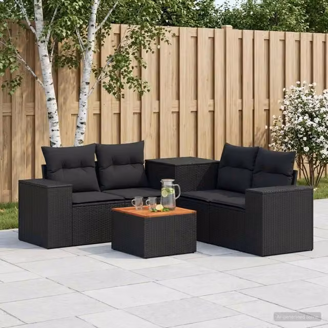 Set di divani 6 pz Nero 55 x 55 x 37 cm 3447556