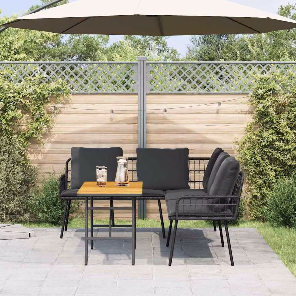 Maison Exclusive - Set Divano da Giardino 2 pcs Nero polyrattan