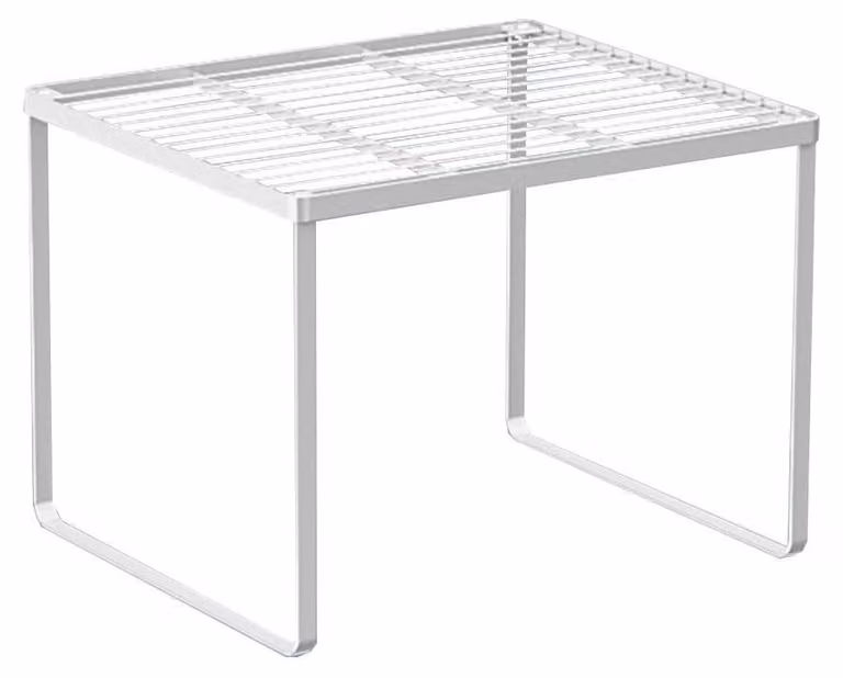 Ripiano portaoggetti da cucina impilabile - Metallo bianco - Salvaspazio - Capacità di carico: 15 kg