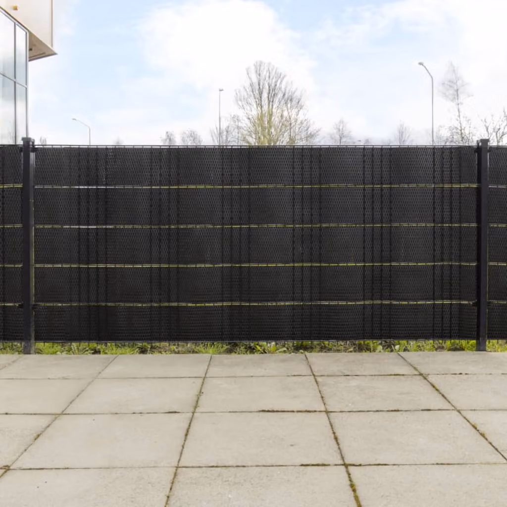 Set di 5 coperture per balcone vidaXL in polyrattan nero, dimensioni: 255 x 19 cm