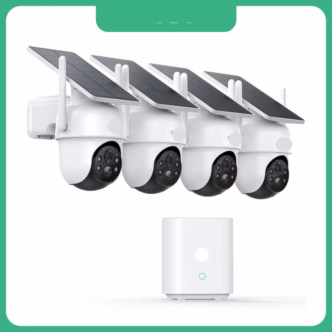 Sistema di videosorveglianza - Batteria solare - Telecamera wireless - Monitoraggio tramite telecamere - 3MP - Kit con 4 telecamere