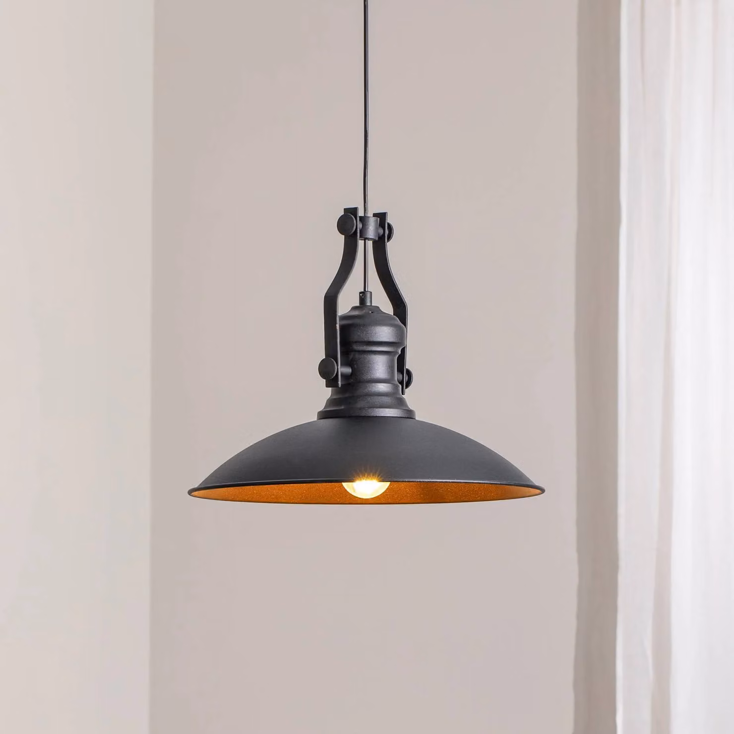 Lampada a sospensione Fimda ROYALTECH, dimmerabile, Nero, Soggiorno / Sala da pranzo, Metallo, Lampada a sospensione