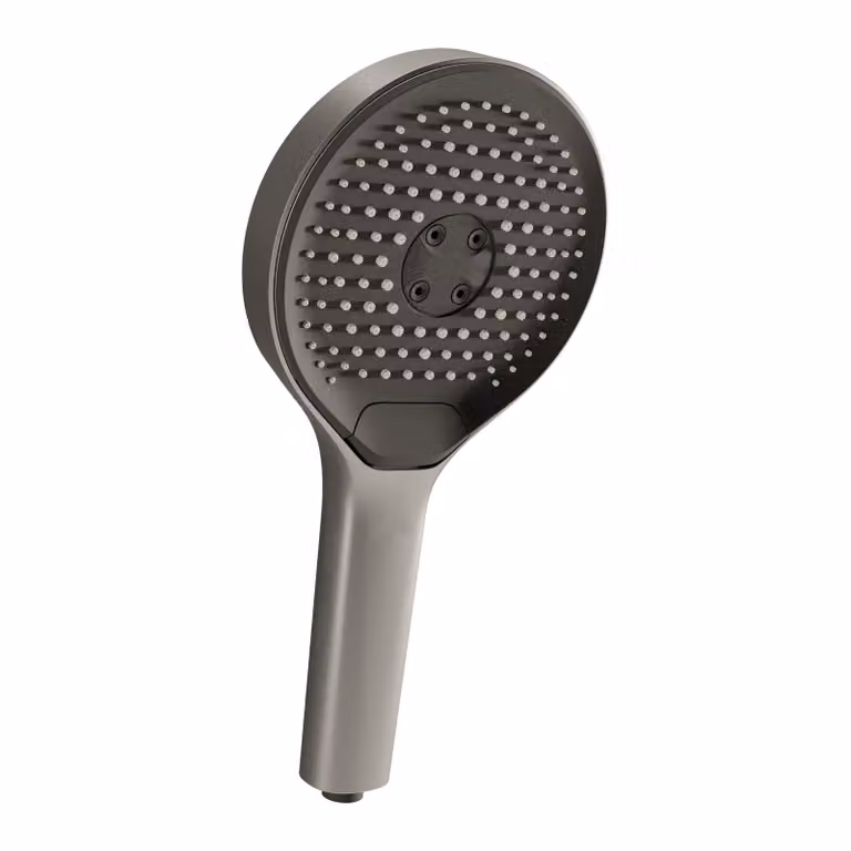Collezione SCHÖNER WOHNEN Doccetta GLAIA, effetto acciaio inox, soffione doccia rotondo a risparmio idrico, doccetta con 3 tipi di getto