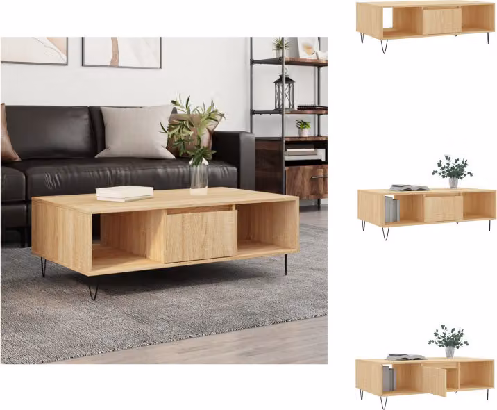 vidaXL Tavolino in rovere Sonoma 104x60x35 cm in legno - Tavolini da caffè