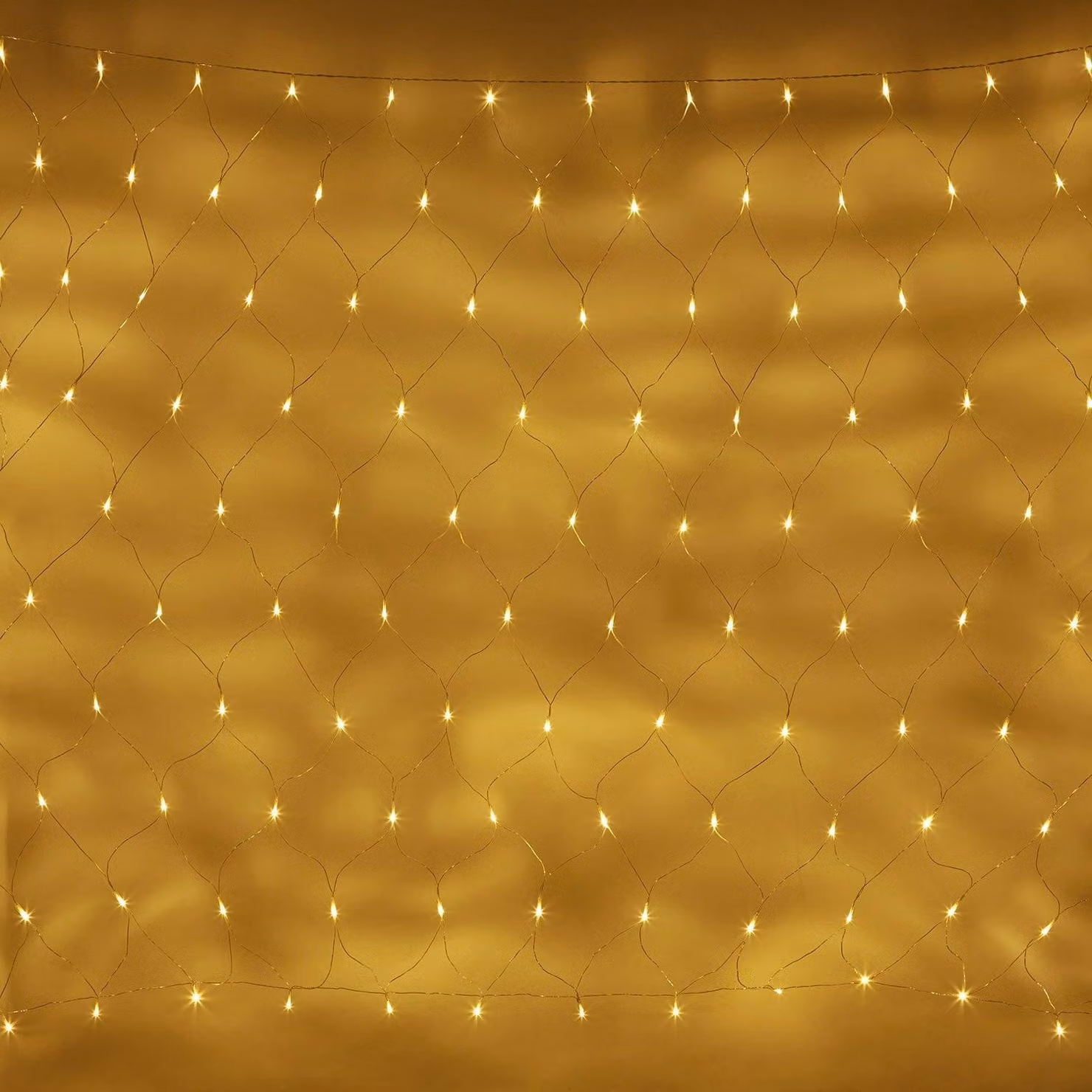 Catena luminosa a LED, 2x1,5 metri, luce bianco caldo, 140 LED, collegabile, grado di protezione IP44
