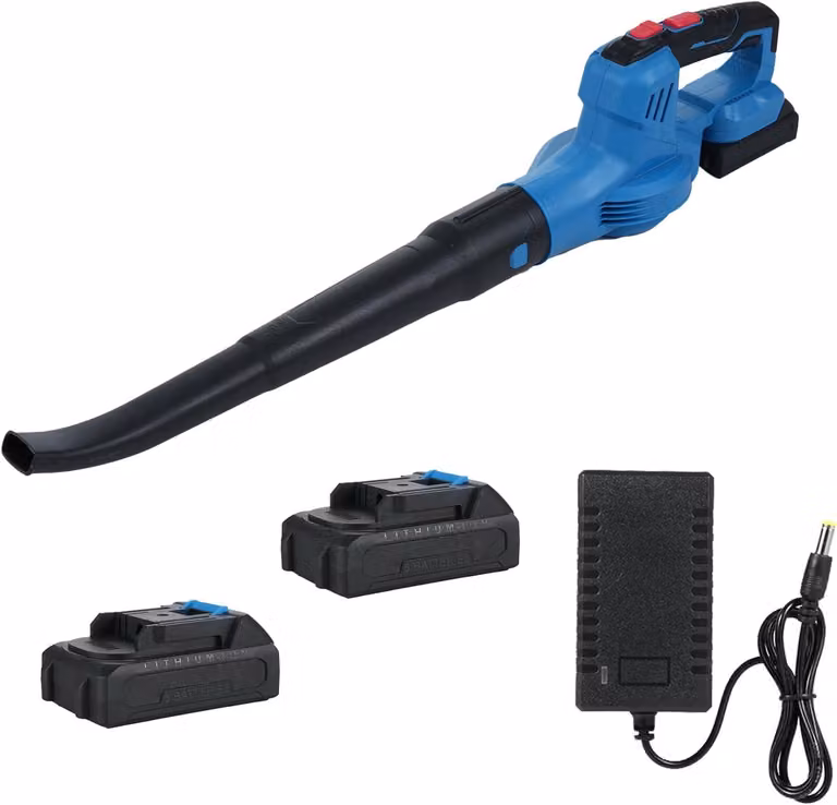 Accu-bladblazer da 20 V con potente motore a spazzole da 300 W. Soffiatore portatile. Potenza: 150 MPH. Soffiatore elettrico per la cura del prato. Soffiatore a batteria da 2,0 A