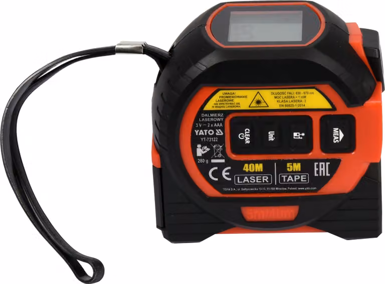 Telemetro laser da 40 m con metro a nastro retrattile da 5 m