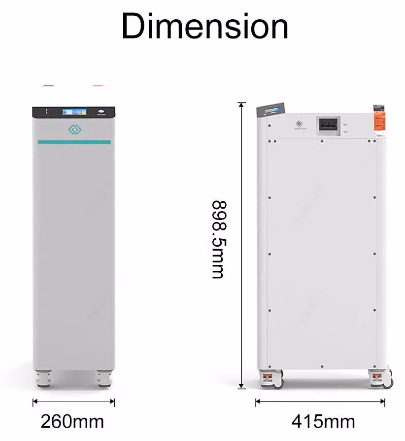 Contenitore per batterie al litio 48V 280AH 16S BMS - Potenza 15kW - Nero