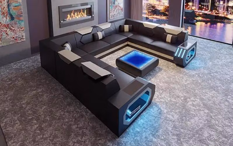 Design Wohnlandschaft Ecksofa Sofa Sofas Eckgarnitur Couchen Polster Couch