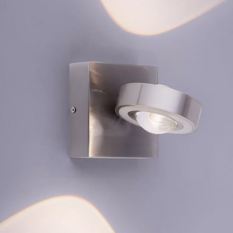 Q-Smart-Home Paul Neuhaus Q-MIA applique LED, acciaio Q-Mia, dimmerabile, Alluminio / Grigio / Zincato, Soggiorno / Sala da pranzo, Metallo, Moderno
