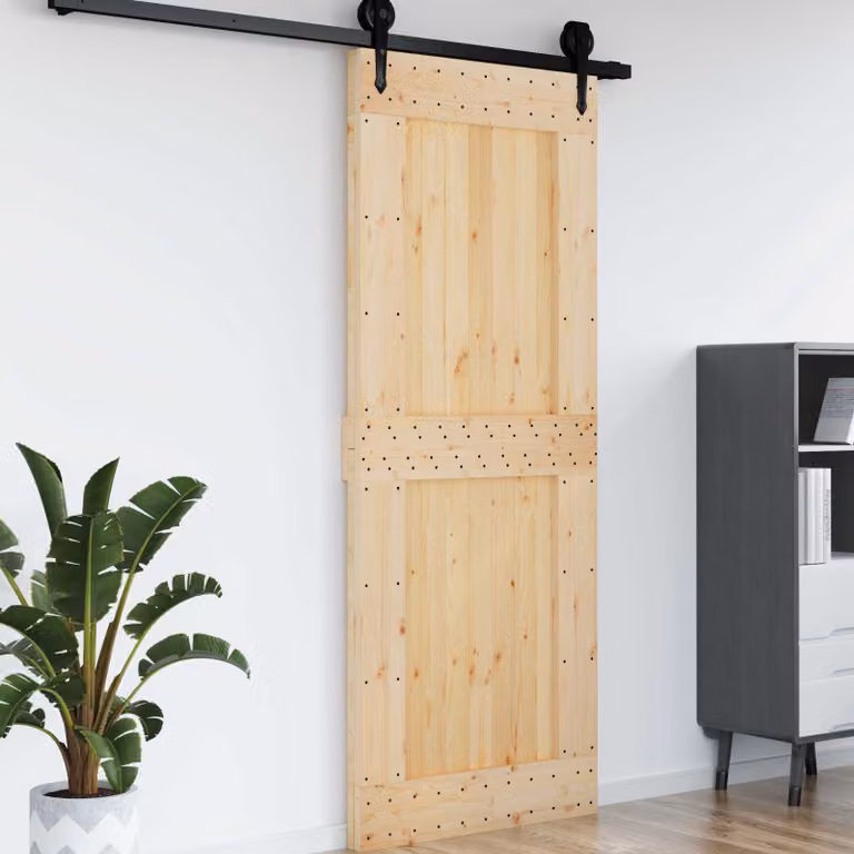 Porta liscia vidaXL NARVIK in legno impiallacciato color marrone e beige L: 90 cm, H: 210 cm