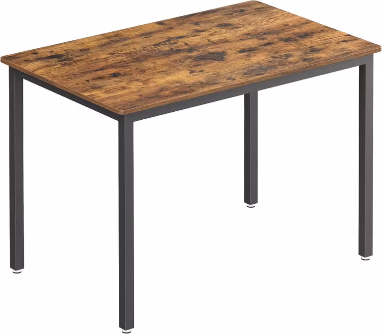 Tavolo da pranzo - Tavolo da cucina per 4 persone - Stile industriale - Realizzato in truciolato e acciaio - Dimensioni: 70 x 110 x 77 cm - Colore: marrone e nero