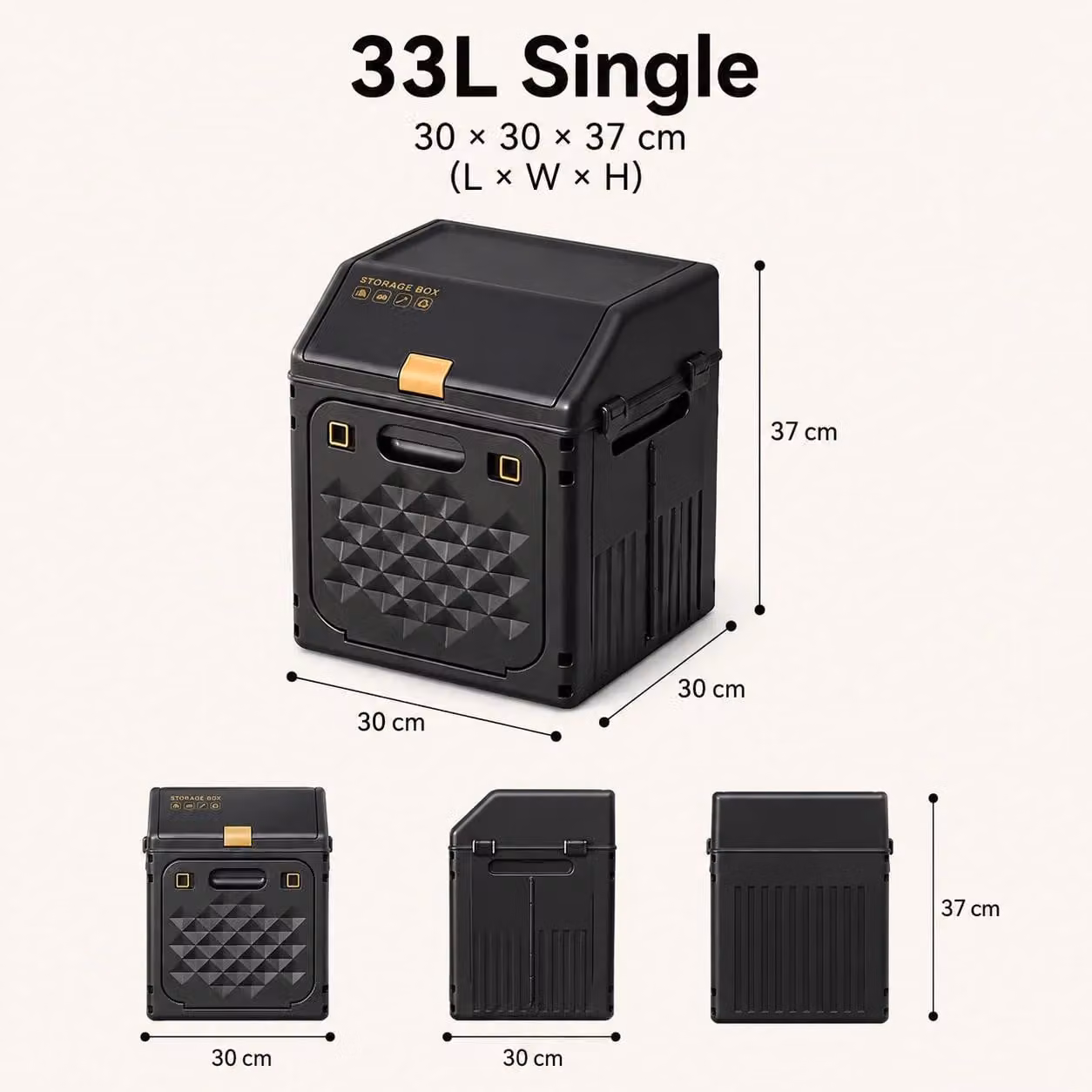 Contenitore in pelle per il bagagliaio dell'auto - Borsa organizer pieghevole - Capacità di 33 litri - Forma rettangolare - Contenitore per emergenze