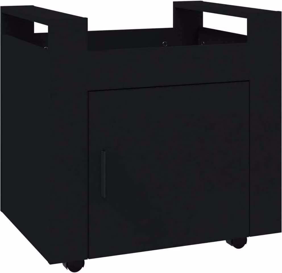 Carrello per Scrivania Nero 60x45x60 cm in Legno Multistrato