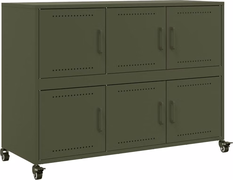 Credenza Verde Oliva 100,5x39x72 cm in Acciaio