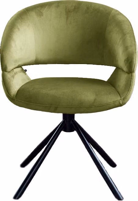 KAWOLA sedia da pranzo LARA sedia girevole Velvet verde