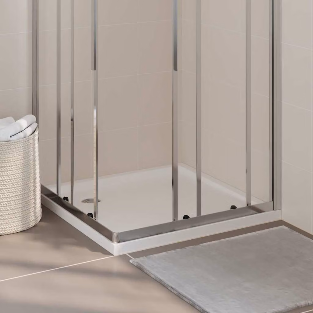 Piatto doccia quadrato vidaXL in ABS bianco 80 x 80 cm – 1