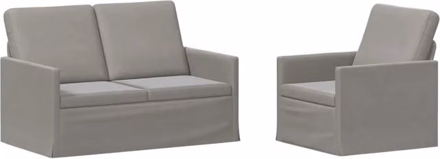 Set di 2 divani moderni vidaXL in velluto grigio con struttura in metallo per il tuo soggiorno