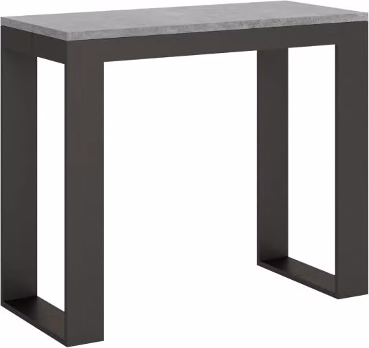 Consolle allungabile Itamoby Tekno Small Evolution in finitura cemento con telaio antracite L/P/H: 90 x 40 x 77 cm (estendibile fino a 196 cm)