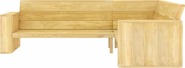 Panchina Angolare da Giardino 239cm in Legno di Pino Impregnato