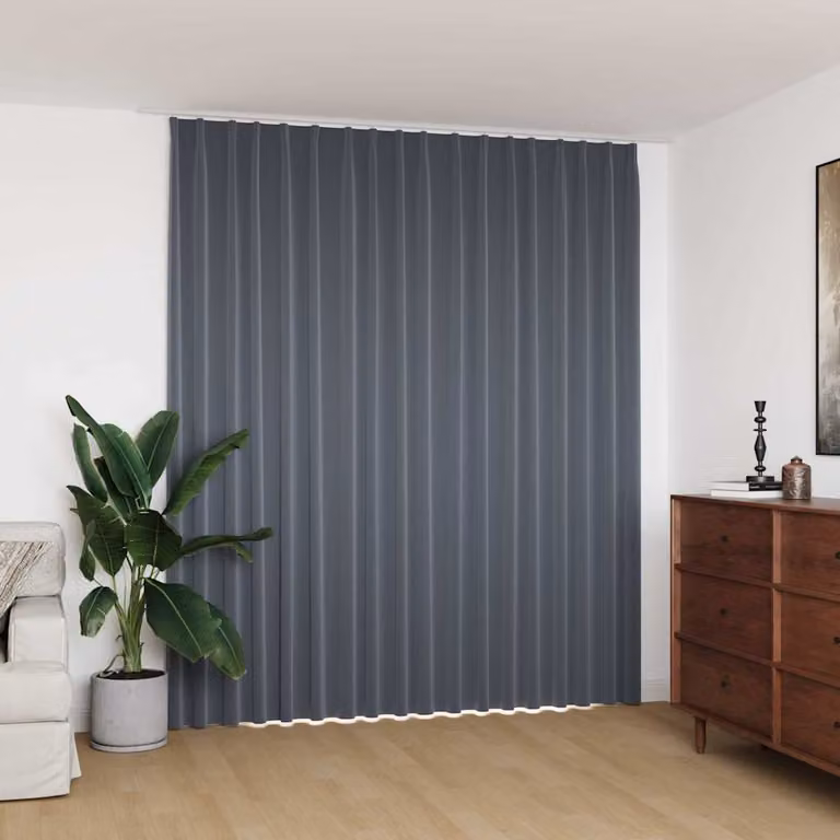 Tenda oscurante vidaXL grigia con ganci, L: 290 cm, H: 245 cm