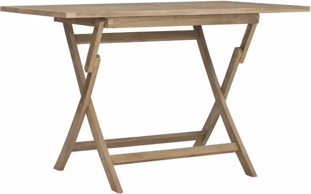 Tavolo da giardino pieghevole in legno di teak massello grigio L: 120 cm, P: 70 cm, H: 75 cm