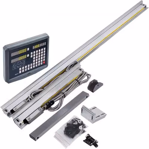Bilancia Lineare di Precisione VEVOR con Schermo Digitale a 2 Assi, Scala Ottica con Risoluzione 5 μm, Colore Argento